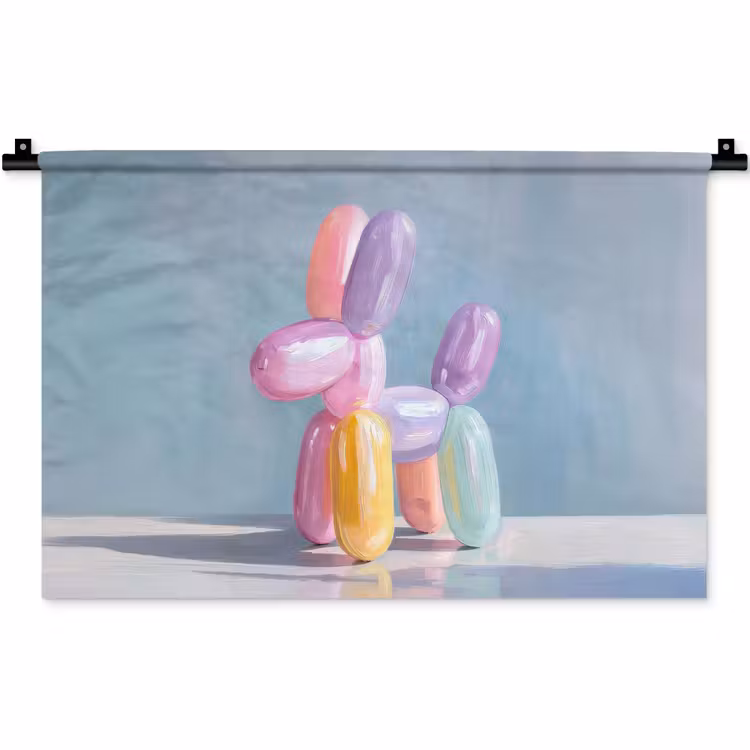 Wandkleed - Dier - Ballon - Pasteltinten - Glanzend — 1