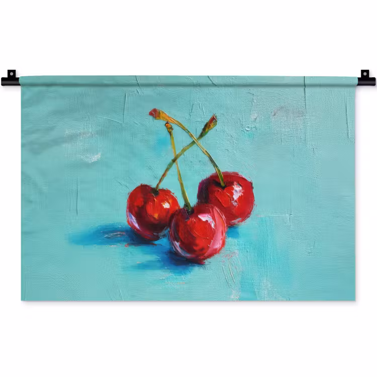 Wandkleed - Kersen - Rood - Drie - Geverfd — 1