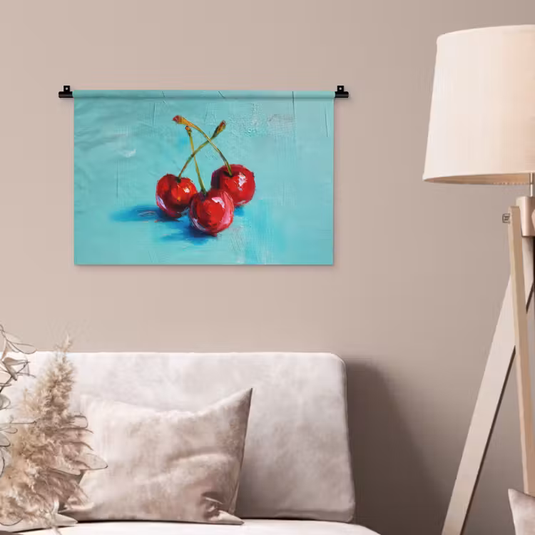 Wandkleed - Kersen - Rood - Drie - Geverfd — 2