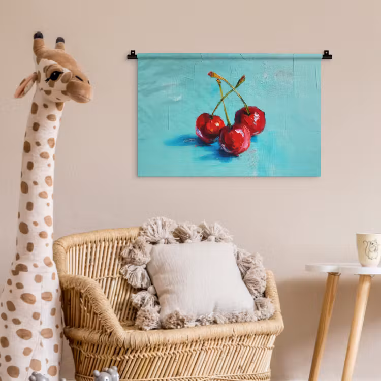 Wandkleed - Kersen - Rood - Drie - Geverfd — 5