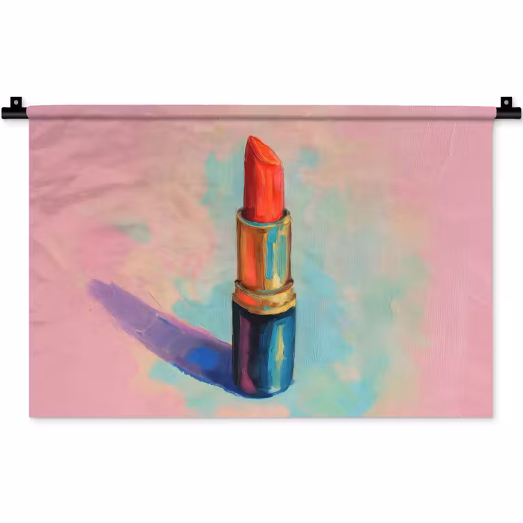 Wandkleed - Lippenstift - Rood - Penseelstreken — 1