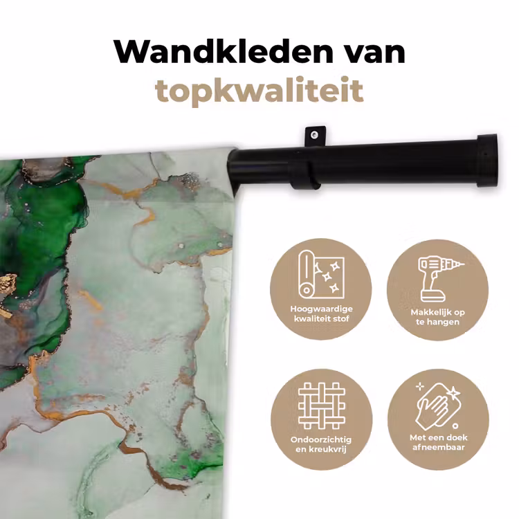 Wandkleed - Marmer - Goud - Groen - Luxe — 3