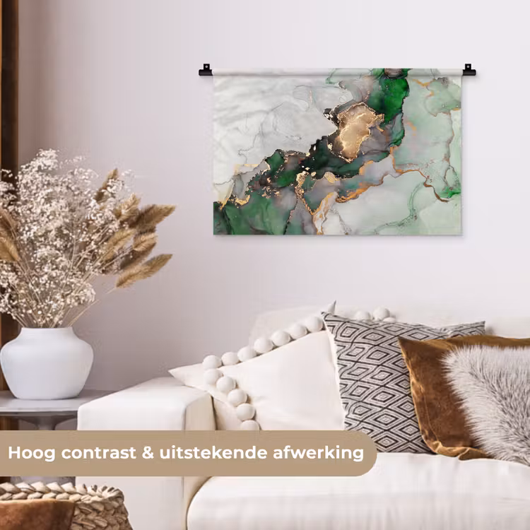 Wandkleed - Marmer - Goud - Groen - Luxe — 4