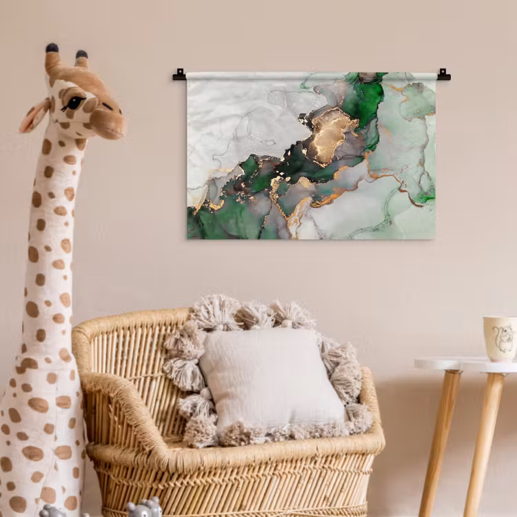 Wandkleed - Marmer - Goud - Groen - Luxe — 5