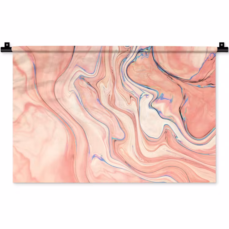 Wandkleed - Marmer - Pastel - Roze - Blauw - Marmerlook - Abstract — 1