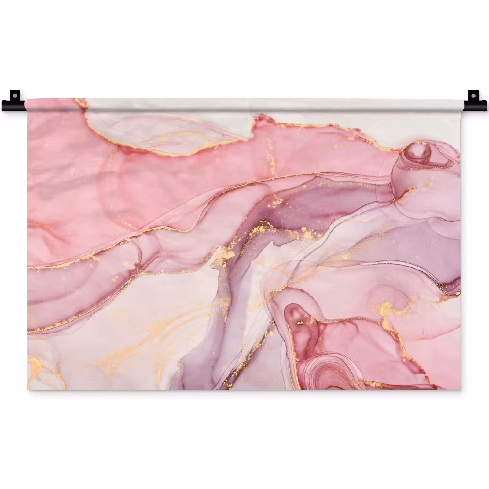 Wandkleed - Goud - Marmer - Roze — 1