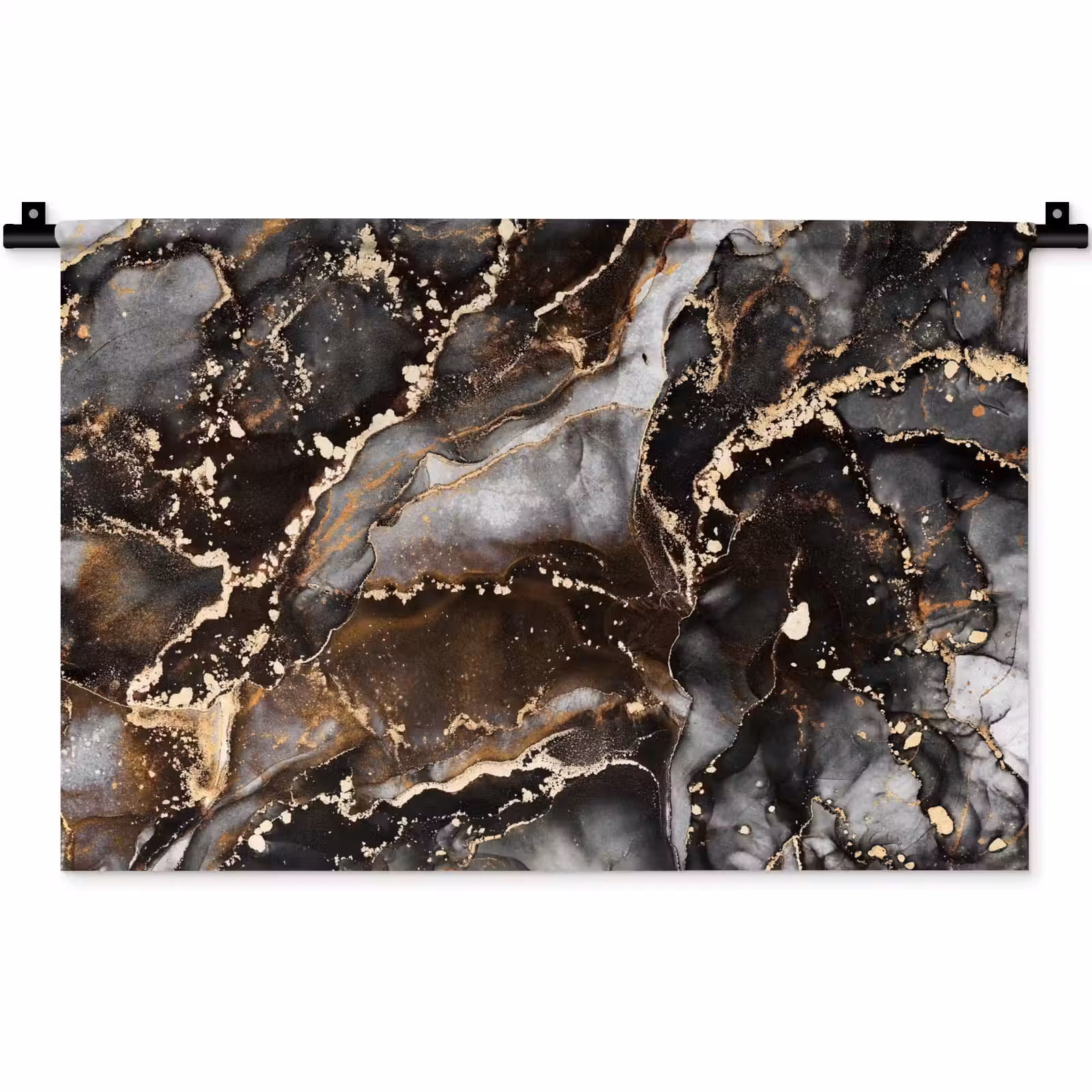 Wandkleed - Marmer - Goud - Glitter - Luxe — 1