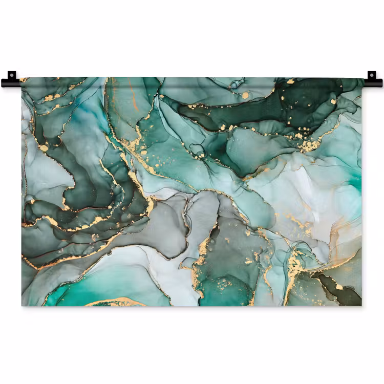 Wandkleed - Goud - Marmer - Groen - Luxe - Marmerlook - Grijs — 1