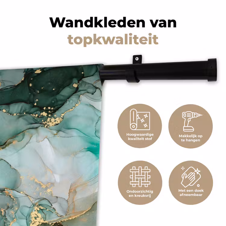 Wandkleed - Goud - Marmer - Groen - Luxe - Marmerlook - Grijs — 3