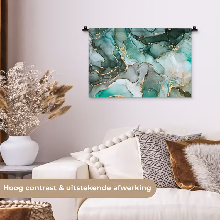 Wandkleed - Goud - Marmer - Groen - Luxe - Marmerlook - Grijs — 4