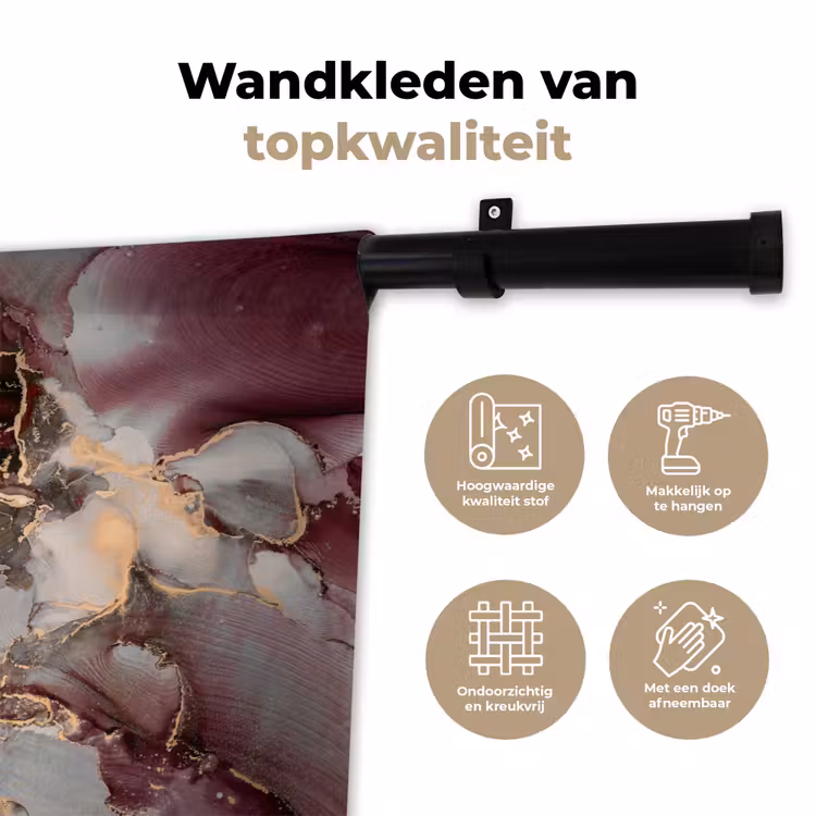 Wandkleed - Goud - Marmer - Paars — 3