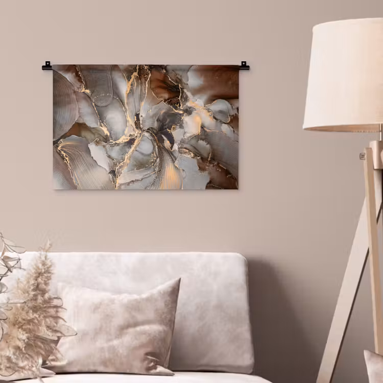 Wandkleed - Grijs - Goud - Marmer - Marmerlook — 2