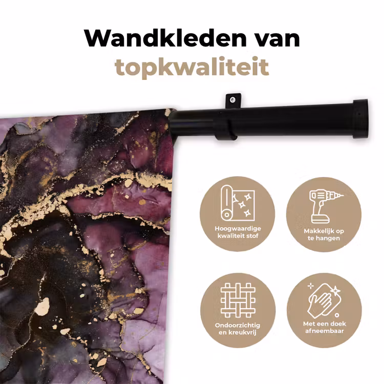 Wandkleed - Marmer - Gold - Steen - Abstract — 3