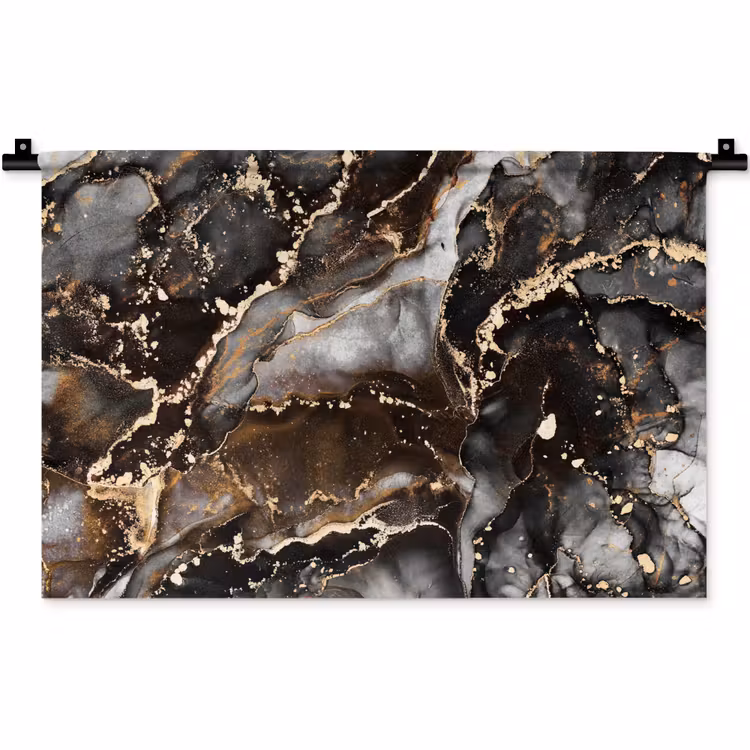 Wandkleed - Marmer - Goud - Glitter - Luxe — 1