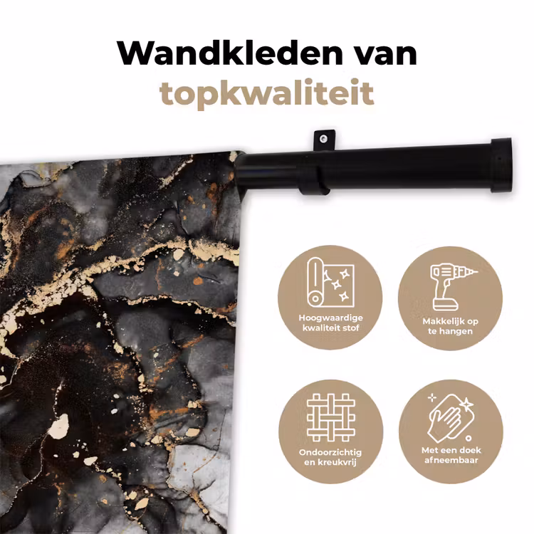 Wandkleed - Marmer - Goud - Glitter - Luxe — 3