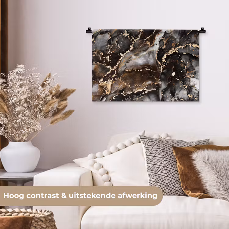 Wandkleed - Marmer - Goud - Glitter - Luxe — 4