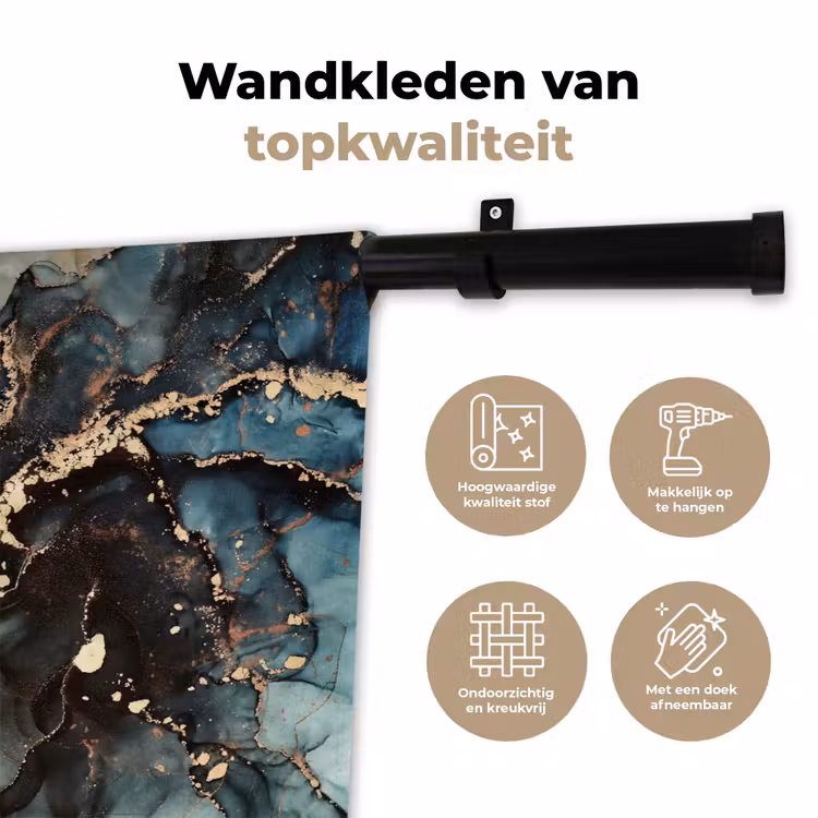 Wandkleed - Marmer - Goud - Groen — 3