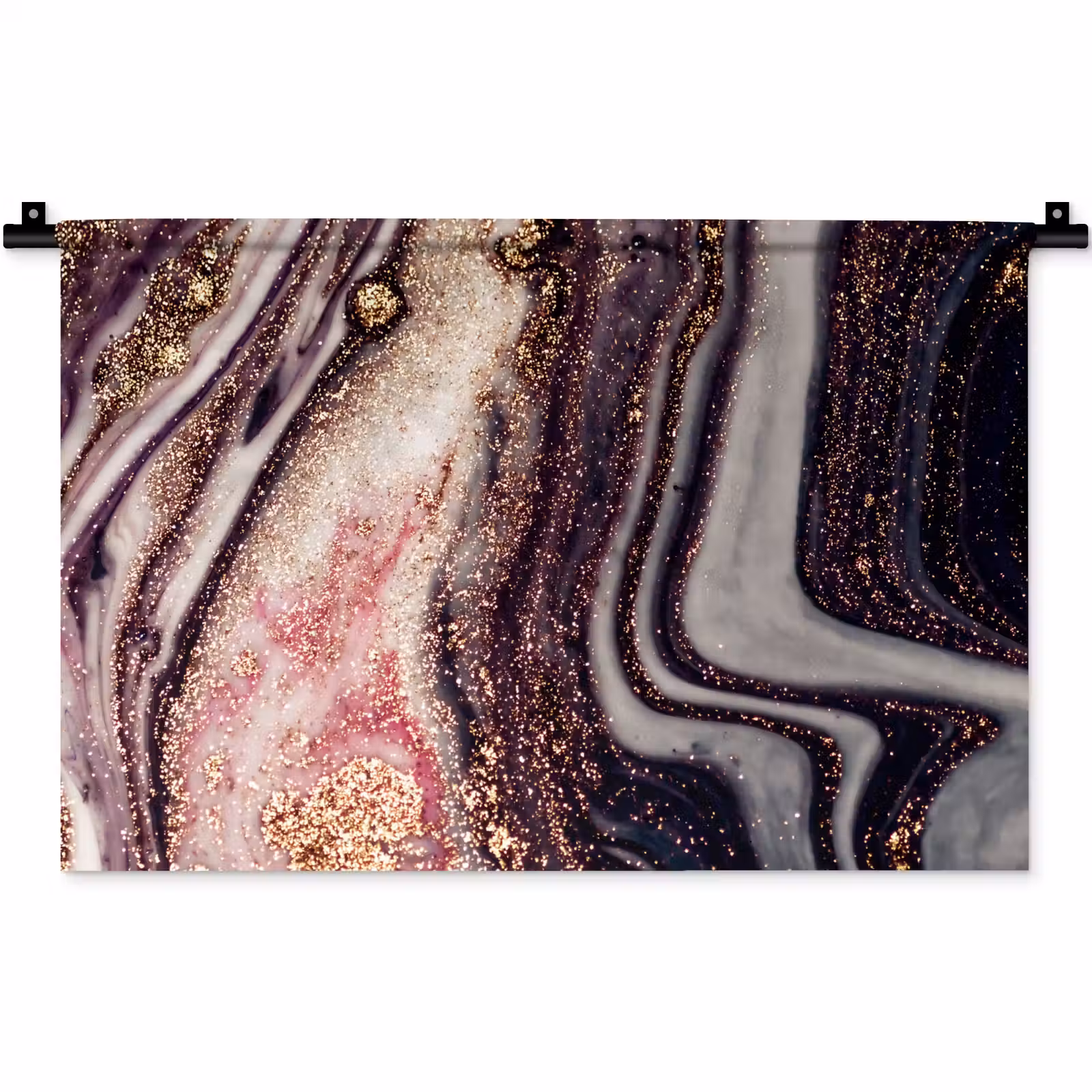Wandkleed - Marmer - Roze - Goud - Glitter - Marmerlook — 1
