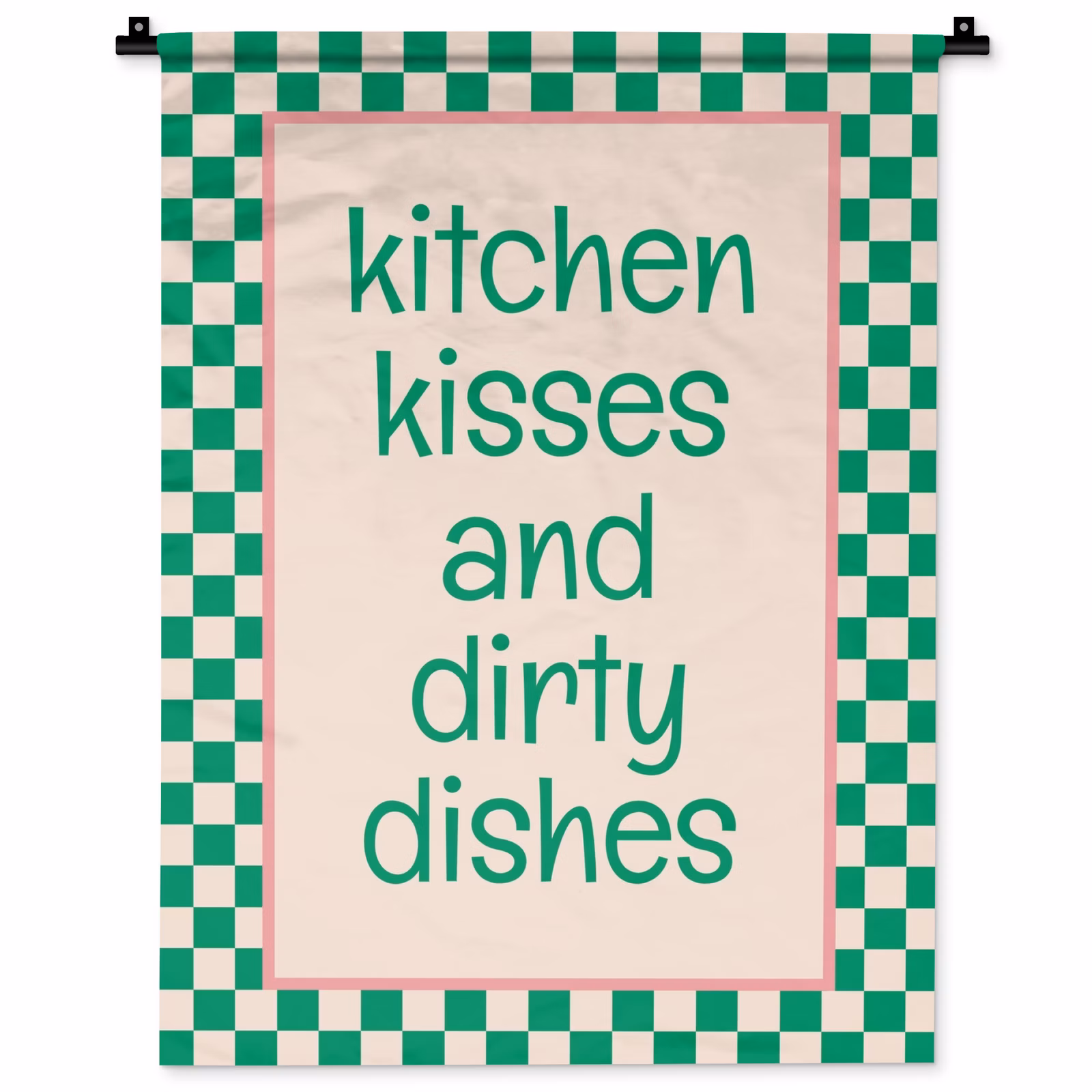 Wandkleed - Quote - Groen - Geblokt - Keuken — 1