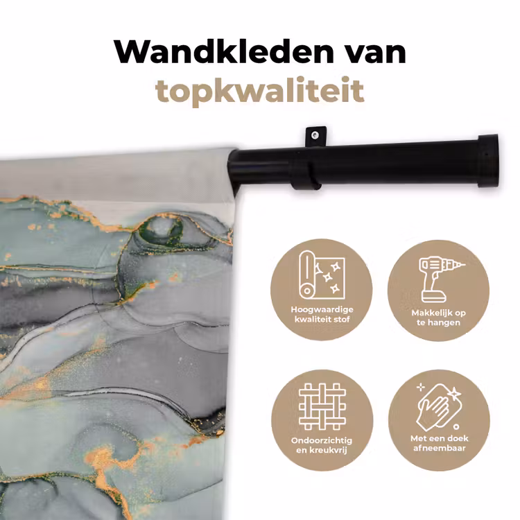 Wandkleed - Goud - Marmer - Groen - luxe - Glitter - Marmerlook — 3
