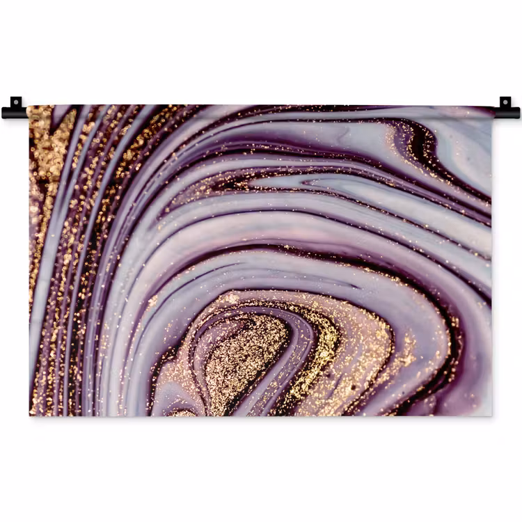 Wandkleed - Marmer - Roze - Goud - Glitter - Marmerlook - Luxe — 1