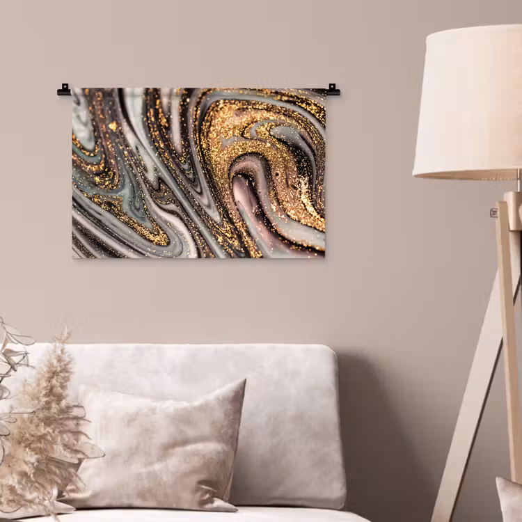 Wandkleed - Marmerlook - Goud - Glitter - Luxe - Marmer - Wit — 2