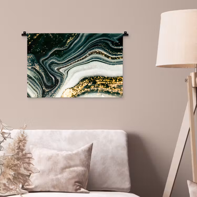 Wandkleed - Marmerlook - Goud - Groen - Glitter - Design - Marmer — 2