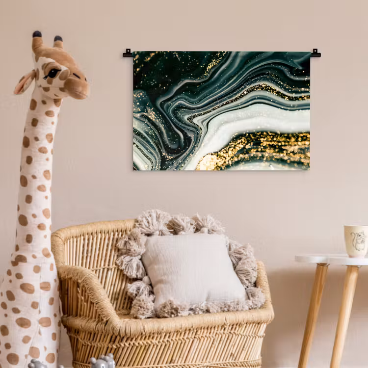 Wandkleed - Marmerlook - Goud - Groen - Glitter - Design - Marmer — 5