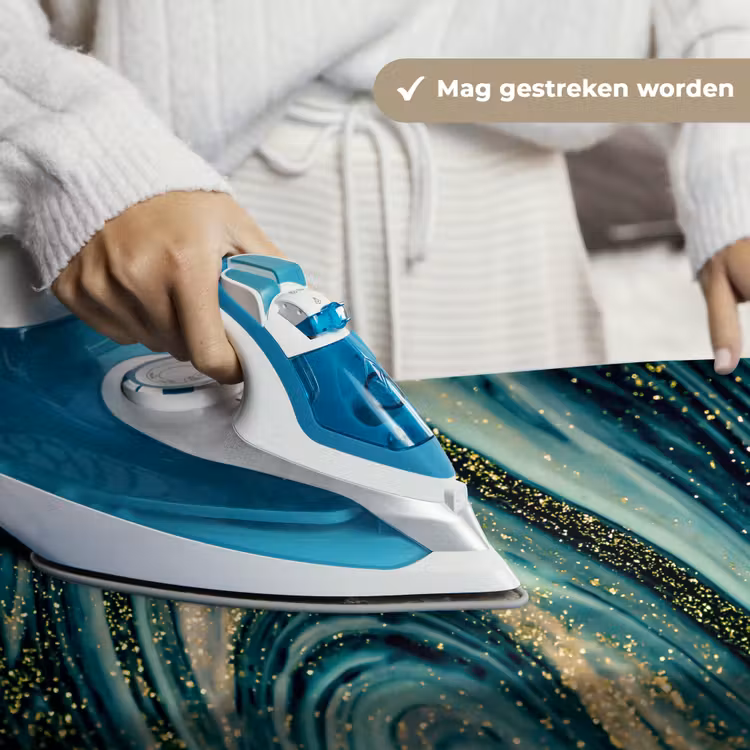 Wandkleed - Marmerlook - Luxe - Goud - Turquoise - Glitter — 6