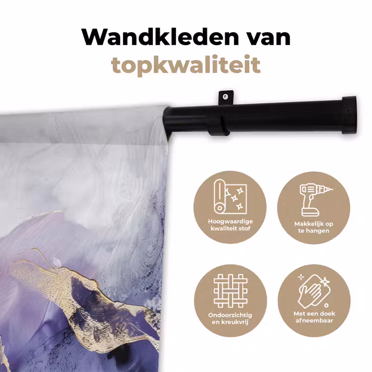 Wandkleed - Paars - Modern - Marmer - Abstract — 3