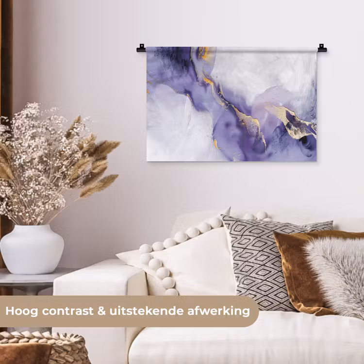 Wandkleed - Paars - Modern - Marmer - Abstract — 4