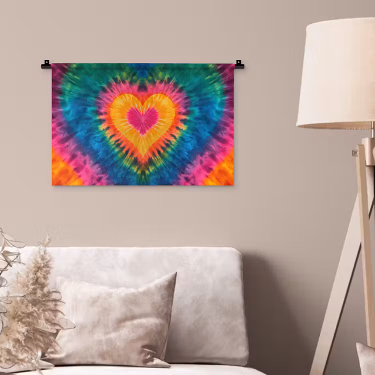 Wandkleed - Hart - Tie Dye - Kleurrijk — 2