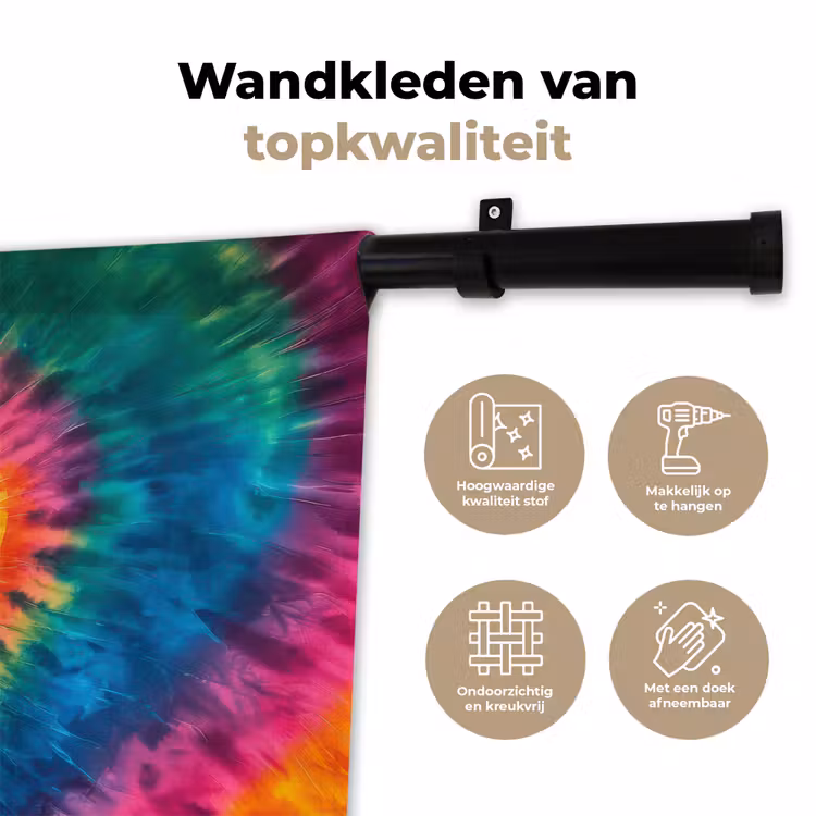 Wandkleed - Hart - Tie Dye - Kleurrijk — 3