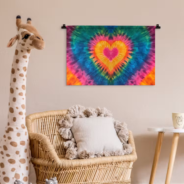 Wandkleed - Hart - Tie Dye - Kleurrijk — 5
