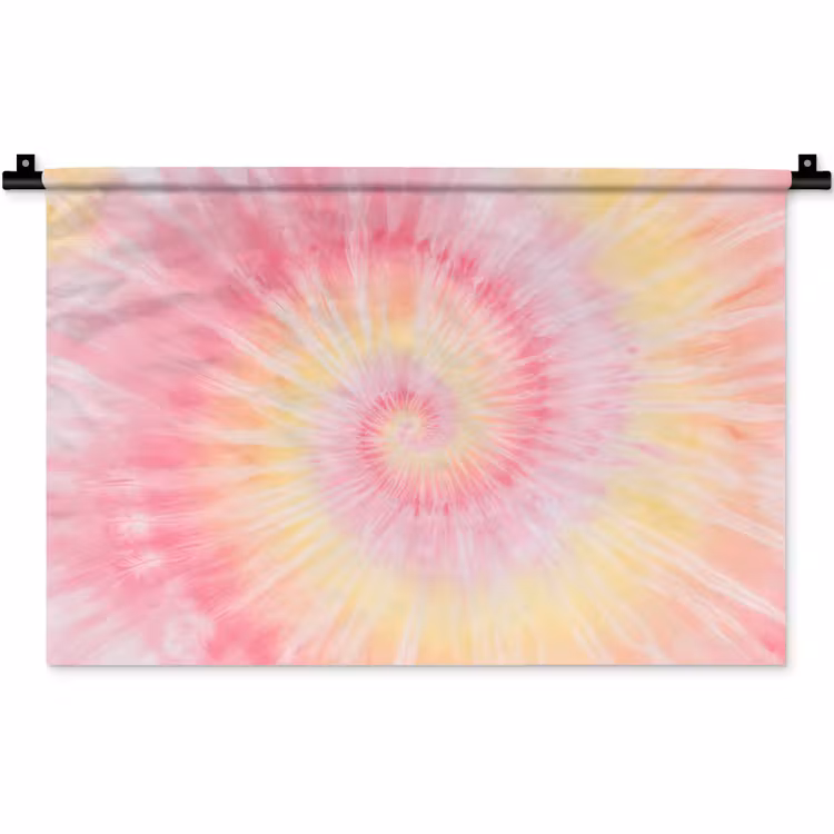 Wandkleed - Patroon - Tie Dye - Pasteltinten - Roze — 1