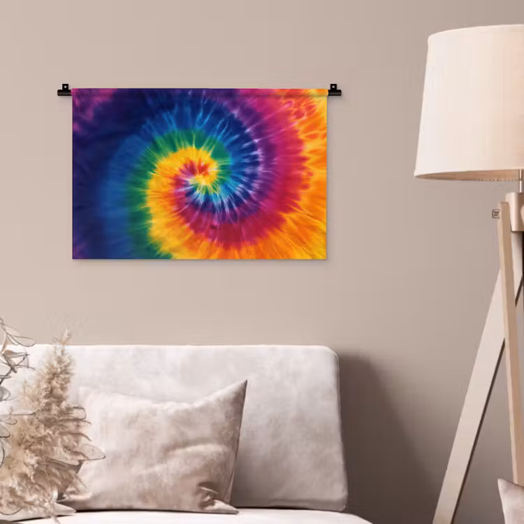 Wandkleed - Regenboogkleuren - Spiraal - Kleurrijk — 2