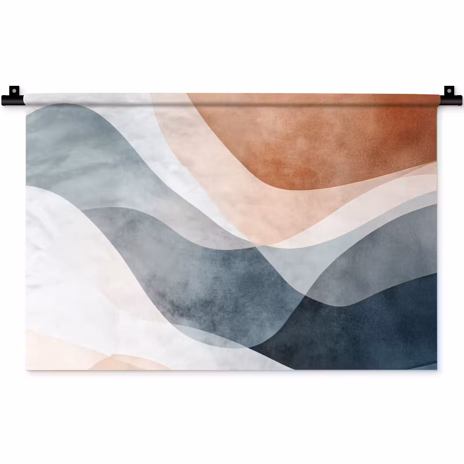 Wandkleed - Abstract - Golven - Blauw — 1