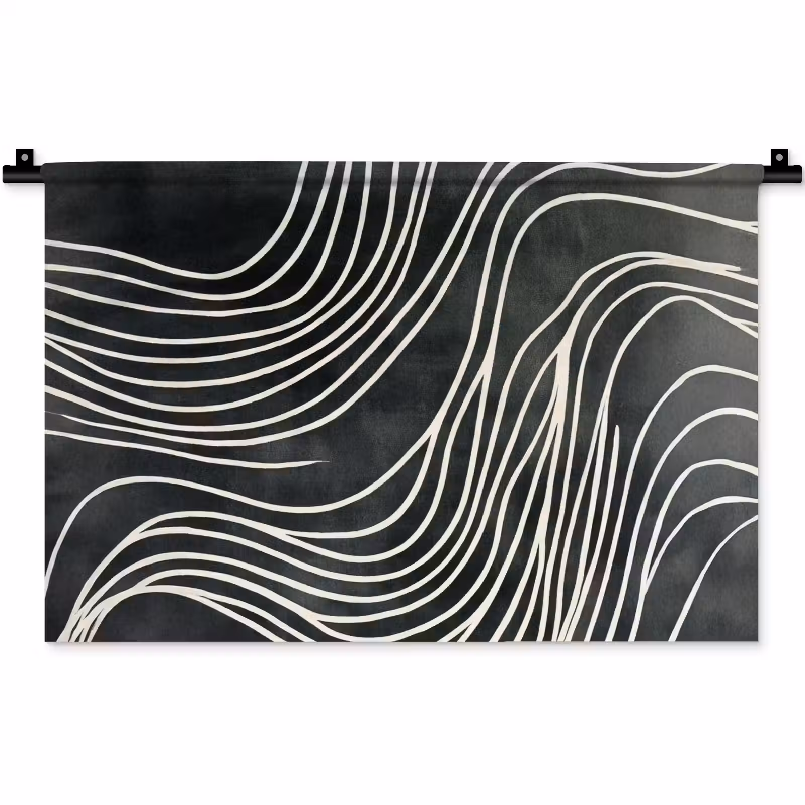 Wandkleed - Lijnen - Patroon - Abstract - Wit — 1