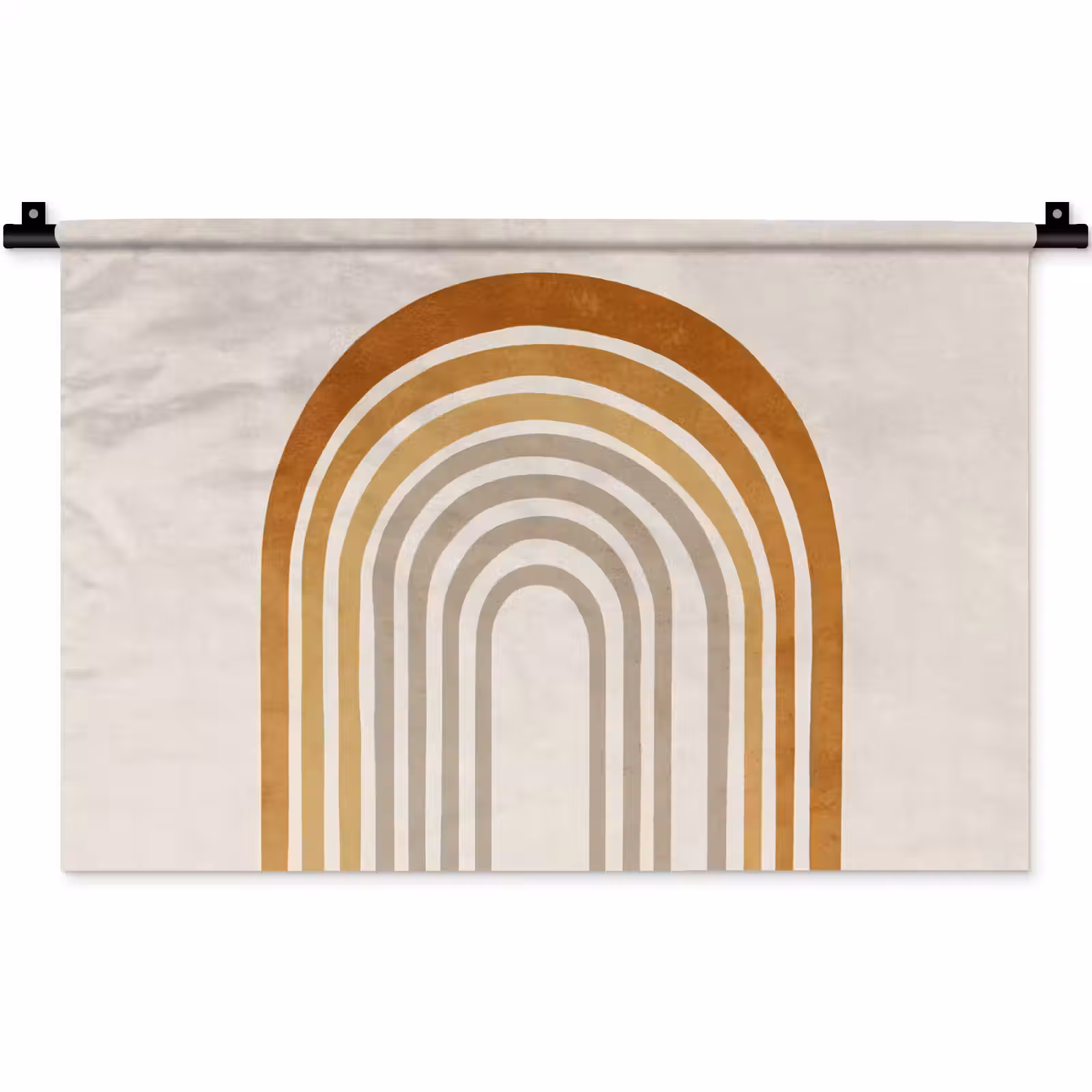 Wandkleed - Minimalistisch - Boog - Lijnen - Beige — 1