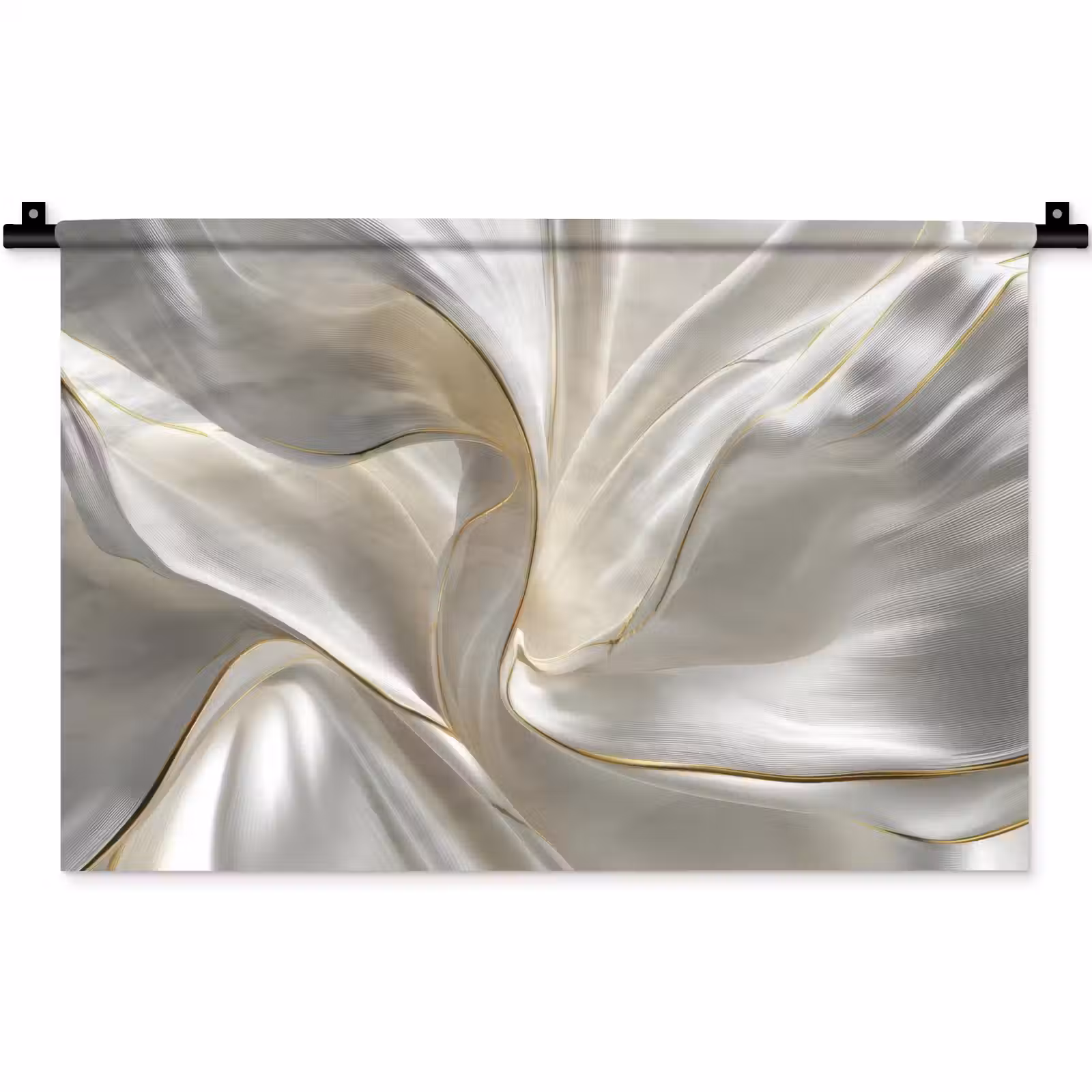 Wandkleed - Stof - Plooien - Goud — 1
