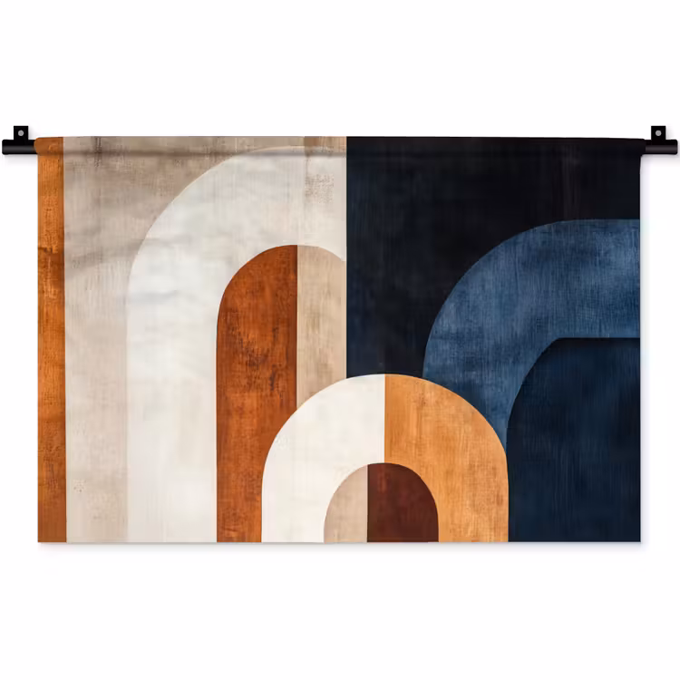 Wandkleed - Abstract - Vormen - Donkerblauw — 1