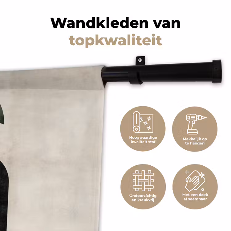 Wandkleed - Bogen - Donkergroen - Lijnen — 3