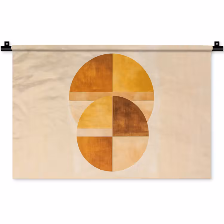 Wandkleed - Cirkels - Geel - Minimalistisch — 1