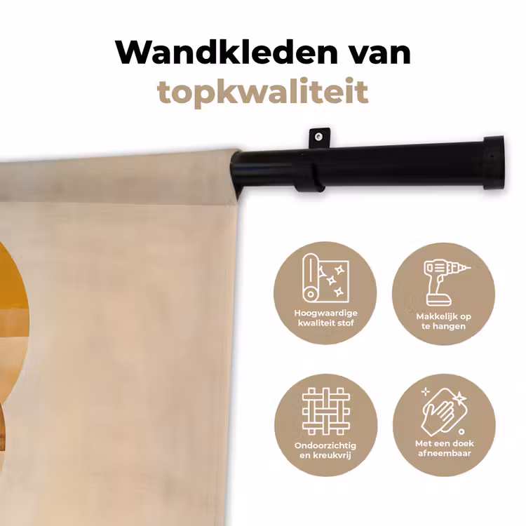 Wandkleed - Cirkels - Geel - Minimalistisch — 3