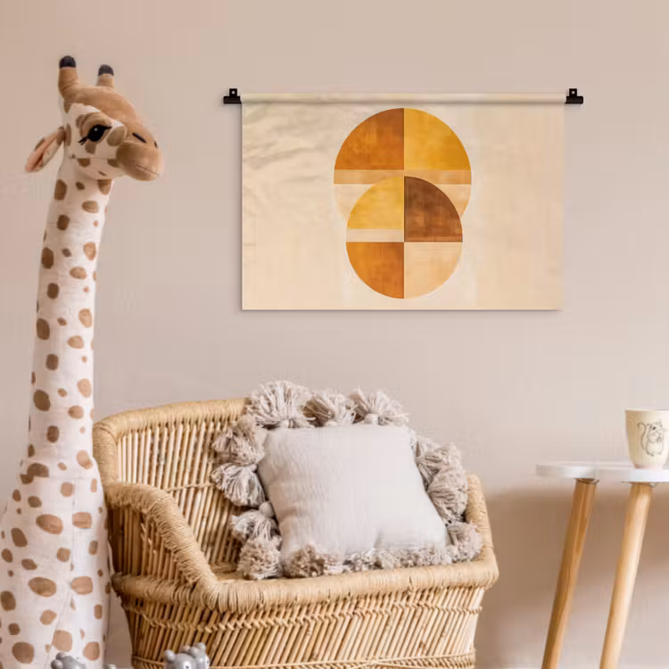 Wandkleed - Cirkels - Geel - Minimalistisch — 5
