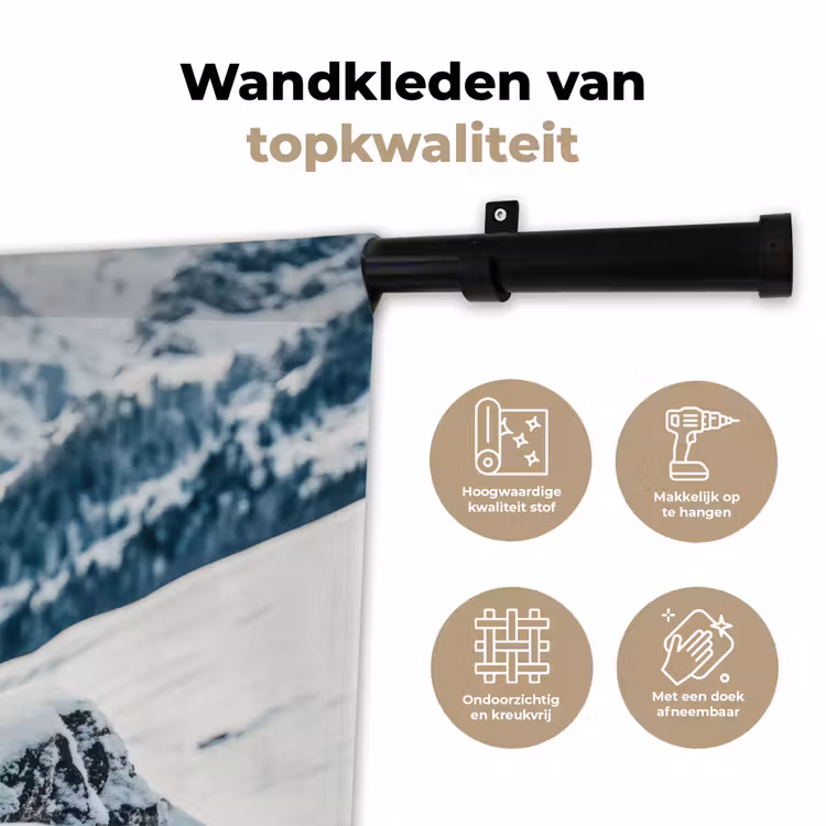 Wandkleed - Hert - Landschap - Winter - Natuur - Dieren - Bergen — 3