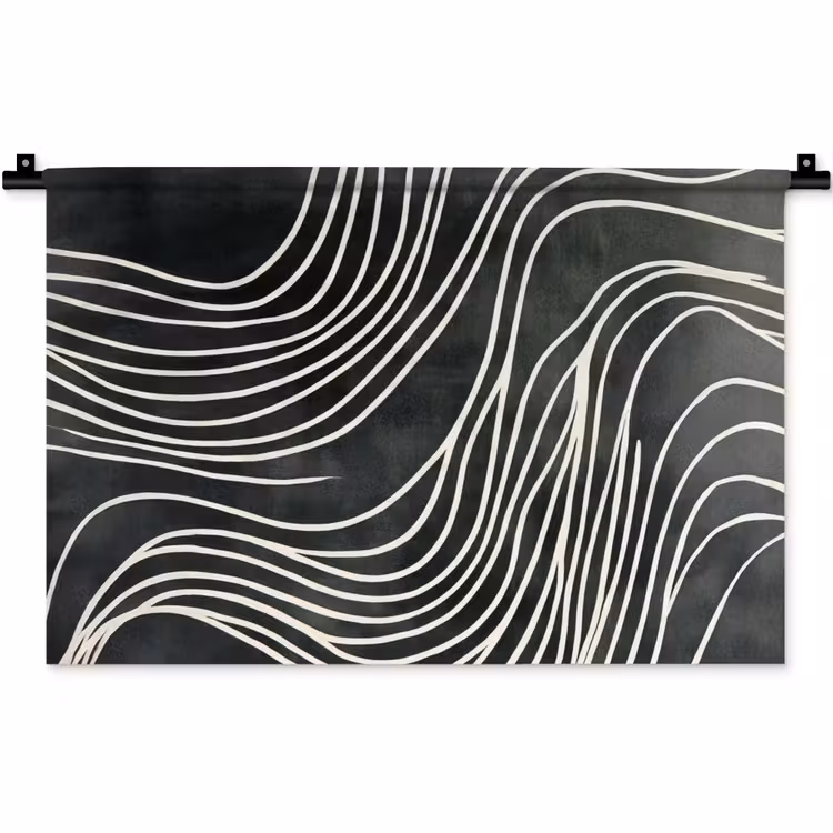 Wandkleed - Lijnen - Patroon - Abstract - Wit — 1