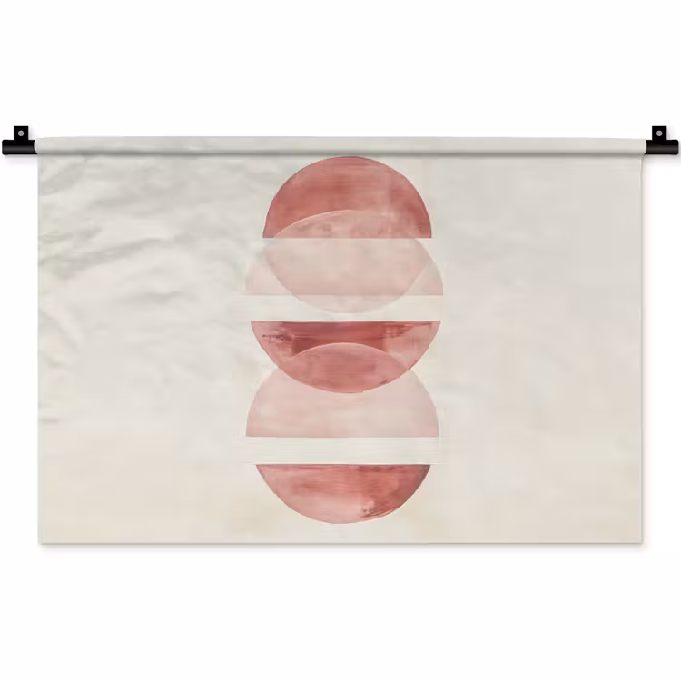 Wandkleed - Minimalistisch - Cirkels - Roze — 1