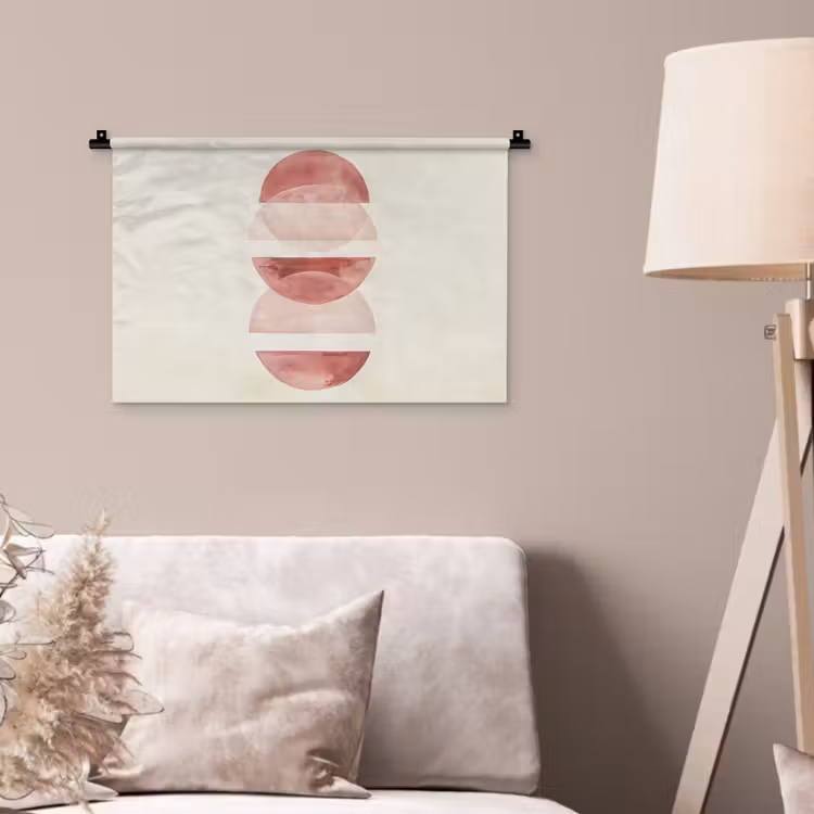 Wandkleed - Minimalistisch - Cirkels - Roze — 2