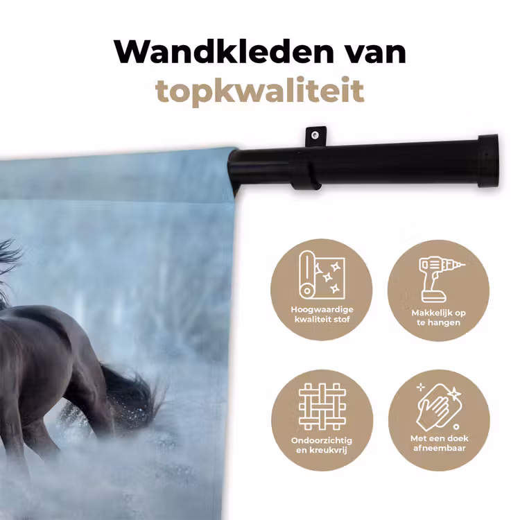 Wandkleed - Paarden - Winter - Dieren - Natuur - Sneeuw — 3